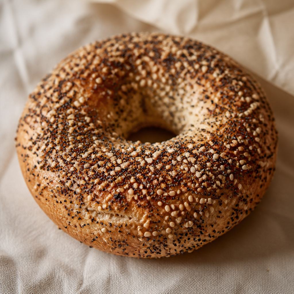 Hands holding a bagel